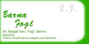 barna fogl business card